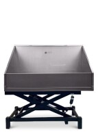 Elektrisch rvs bad 140x60 met hoge spatwand - Zwart