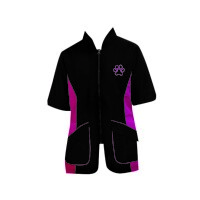 Trimshirt Easy zwart/fuchsia - L